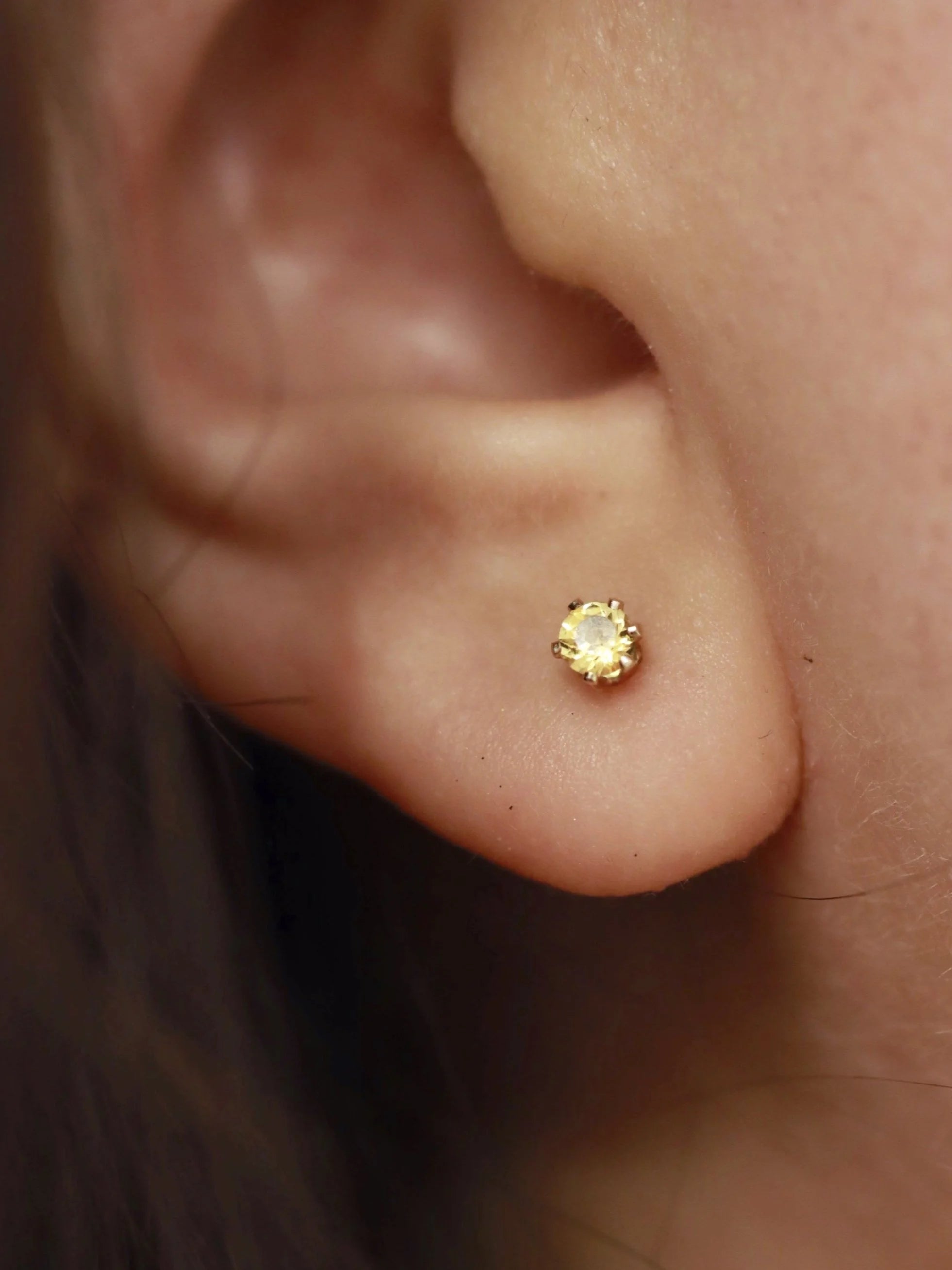 Clou d'oreille en Gold-Filled & Citrine | Joie