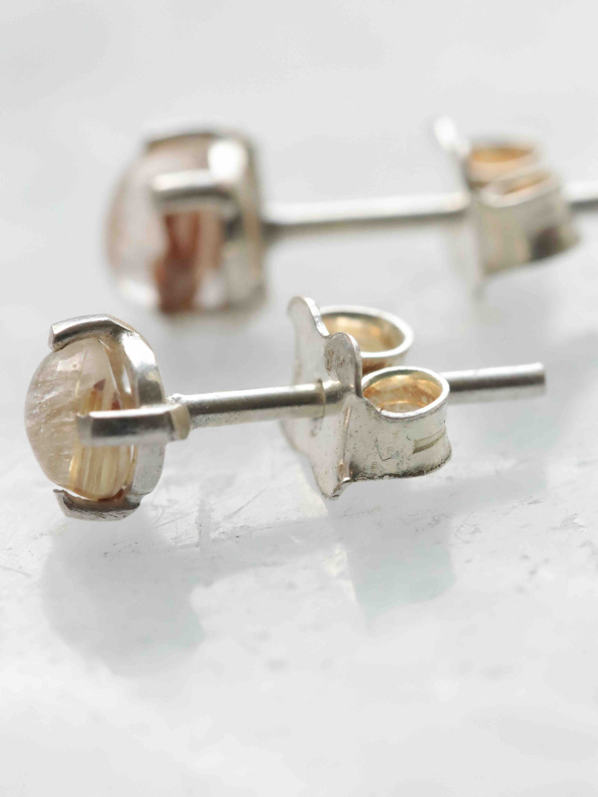 Boucles d'oreilles Quartz Rutile & Argent 925 𖢻 Apaiser les tensions