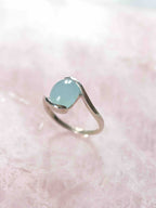 Bague Aigue-Marine & Argent 925 - Pierre pour communiquer & être apaisé - Boutique de bijoux, cristaux et mineraux en Belgique