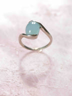 Bague Aigue-Marine & Argent 925 - Pierre pour communiquer & être apaisé - Boutique de bijoux, cristaux et mineraux en Belgique