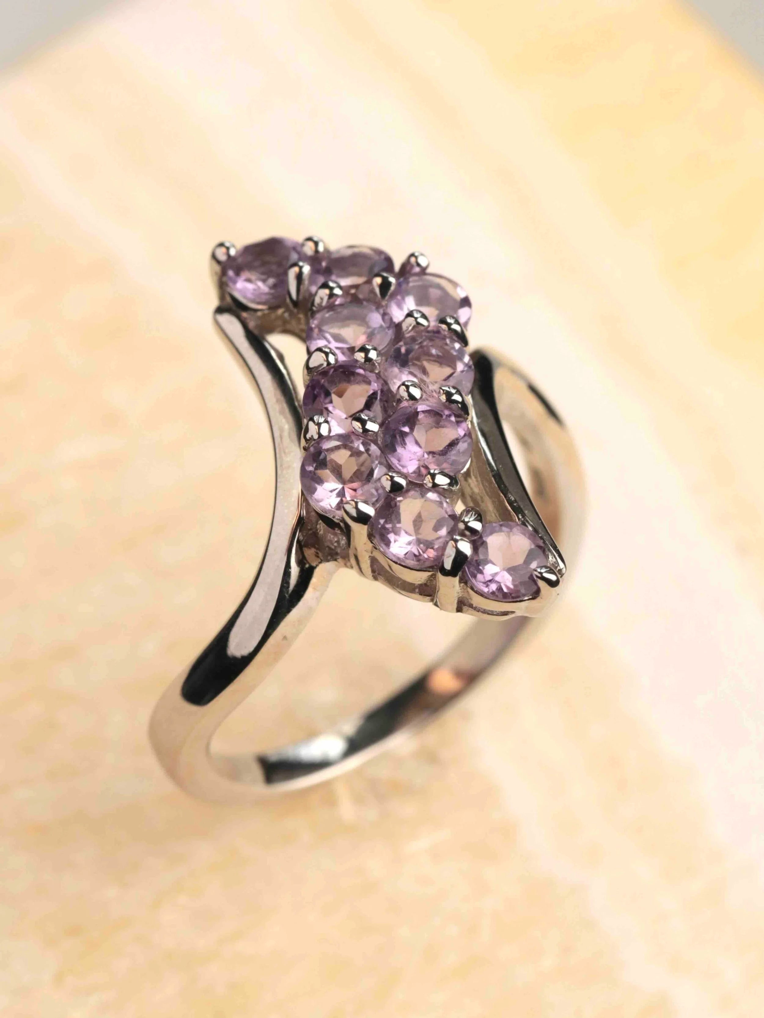 Bague Améthystes & Argent 925 | Pierre pour se détendre & se reconnecter  | SOLYA | Bijoux, pierres, cristaux & minéraux en Belgique | Ethique et naturelles