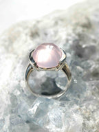 Bague Quartz rose & Argent 925 - Pierre pour l'Amour & la douceur - SOLYA - Bijoux, Cristaux et mineraux en Belgique - Boutique de pierres naturelles et ethiques