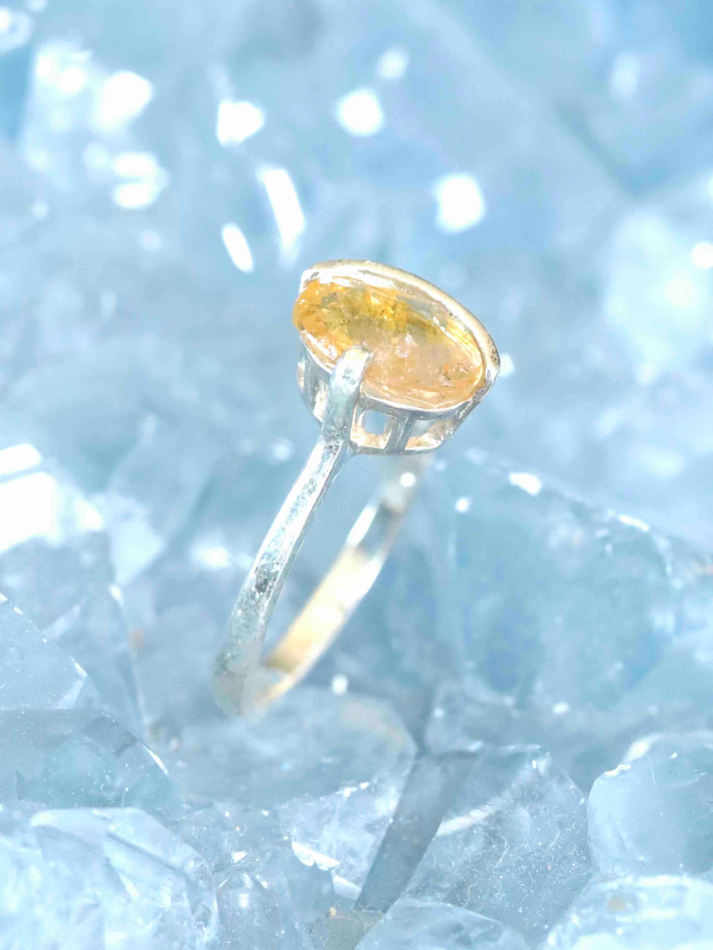 Bague Sphène & Argent 925 - Pierre pour rayonner d'une énergie lumineuse - SOLYA - Bijoux, Cristaux et mineraux en Belgique - Boutique de pierres naturelles et ethiques