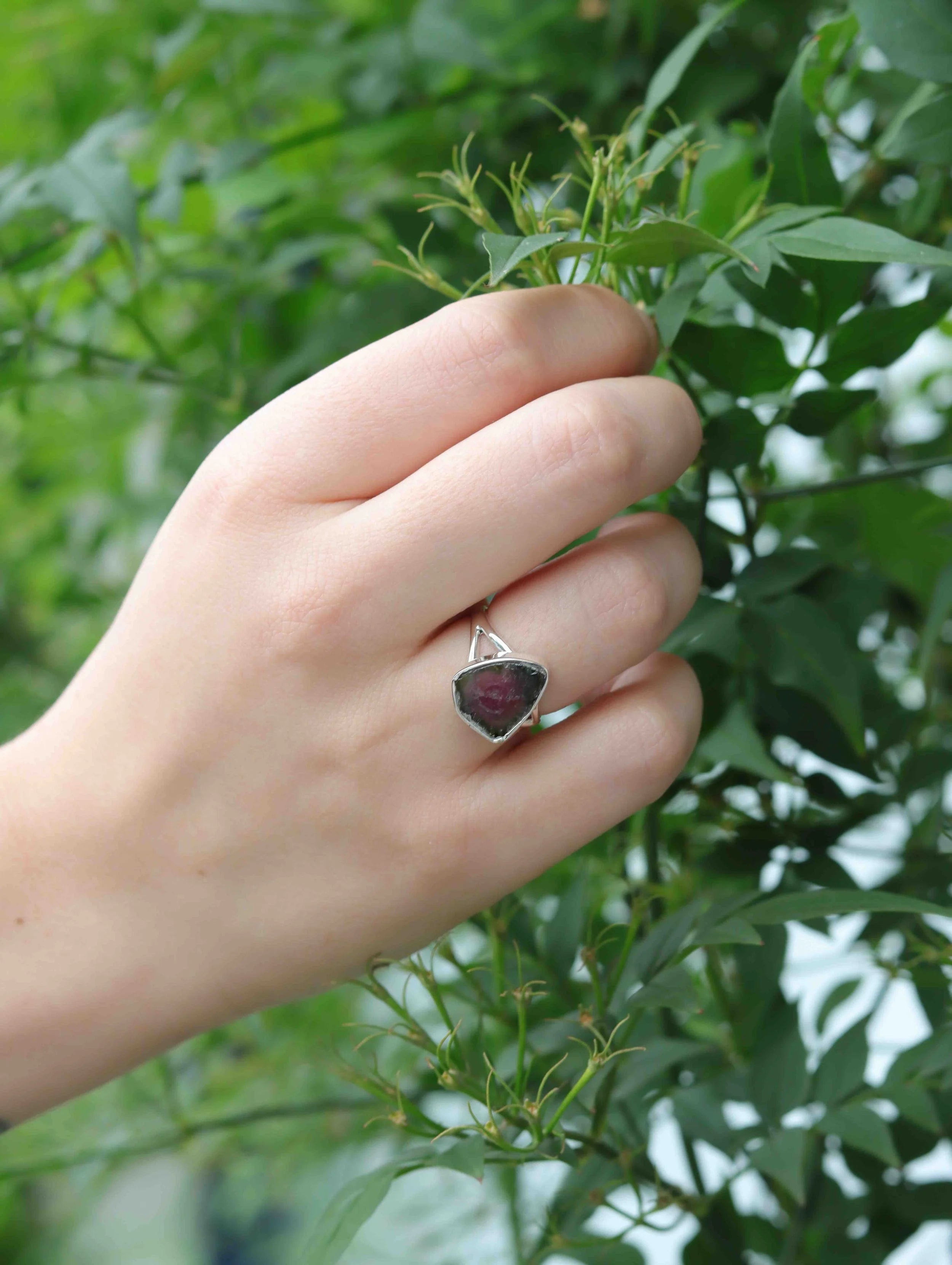 Bague Tourmaline Melon d'eau du Brésil  - Pierre pour se faire confiance & aimer - SOLYA - Cristaux & Minéraux