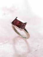 Bague Tourmaline melon d'eau et Argent 925 - Pierre pour se faire confiance et aimer - Boutique de bijoux, cristaux et mineraux en Belgique