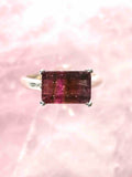 Bague Tourmaline melon d'eau et Argent 925 - Pierre pour se faire confiance et aimer - Boutique de bijoux, cristaux et mineraux en Belgique