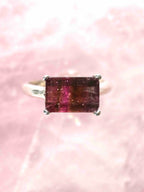 Bague Tourmaline melon d'eau et Argent 925 - Pierre pour se faire confiance et aimer - Boutique de bijoux, cristaux et mineraux en Belgique
