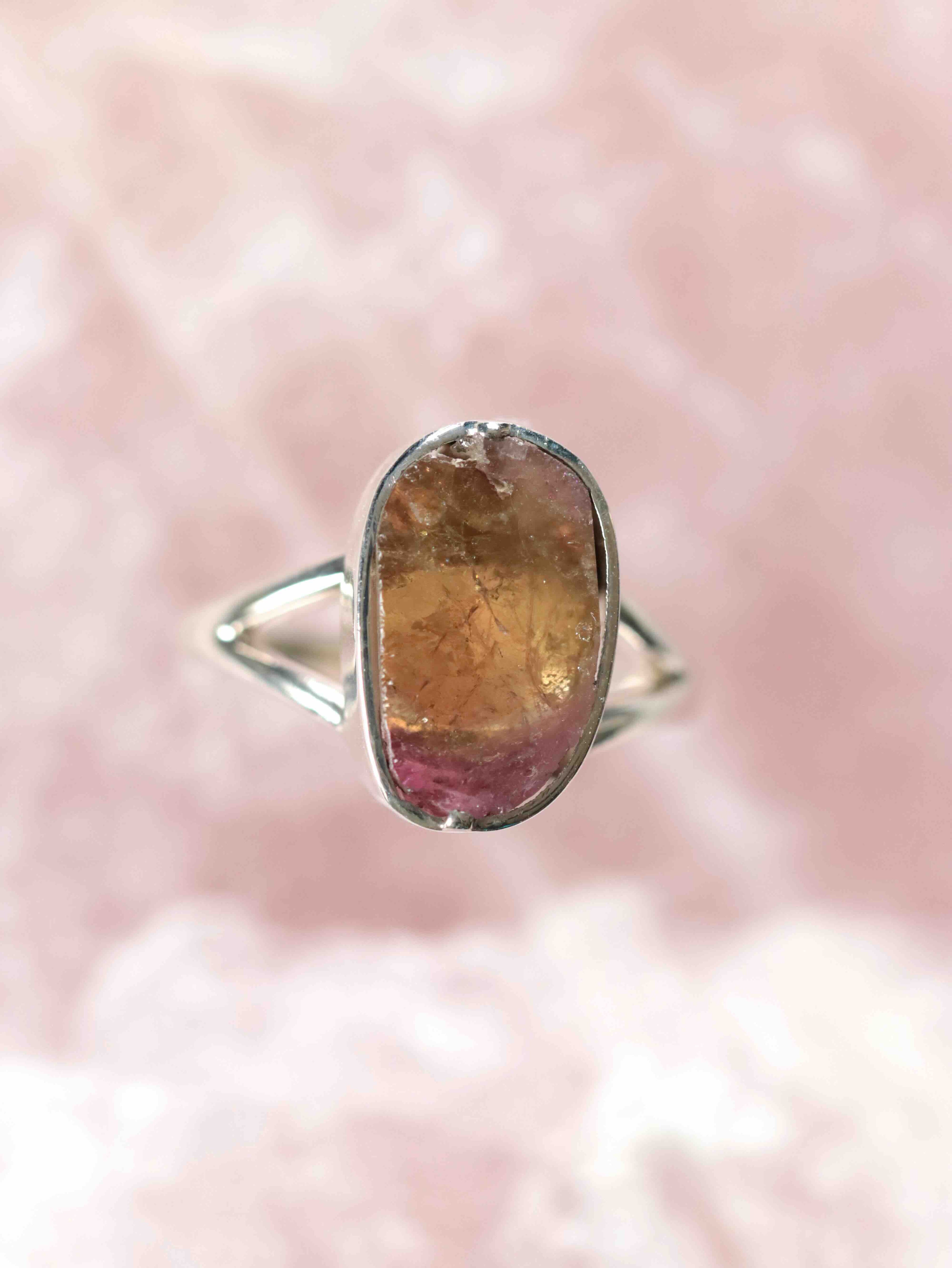 Bague Tourmaline multicolore et Argent 925 | Pierre pour la confiance sereine et l'ouverture | SOLYA | Bijoux, Cristaux et mineraux en Belgique | Boutique de pierres naturelles et ethiques
