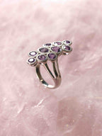Bague Améthyste & Argent 925 - Pierre pour la quiétude régénérante - Boutique de bijoux, cristaux et mineraux en Belgique