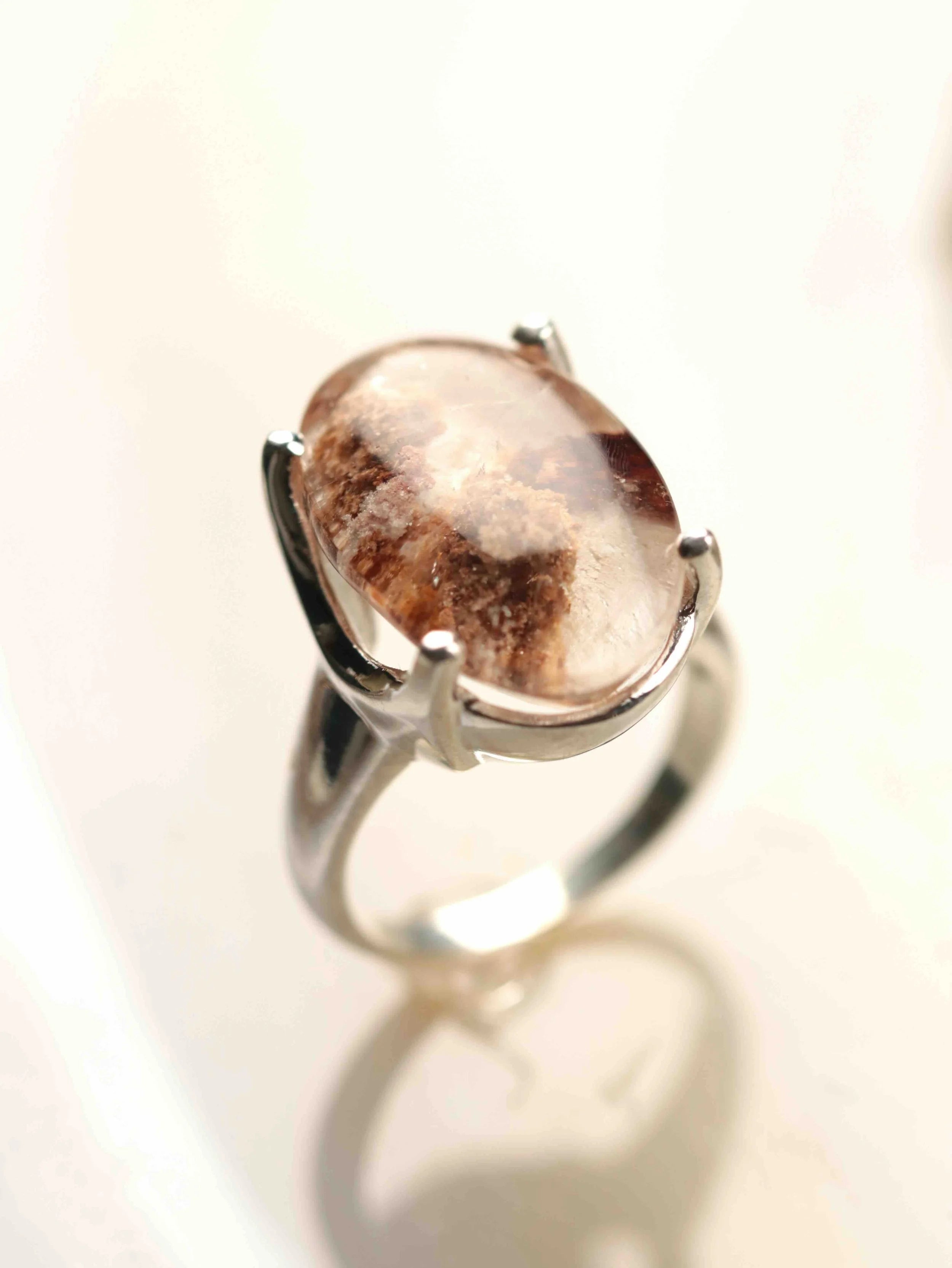 Bague en Quartz Lodolite & Argent 925 | Pierre pour cultiver son jardin | Magasin de pierres éthiques & naturelles en Belgique