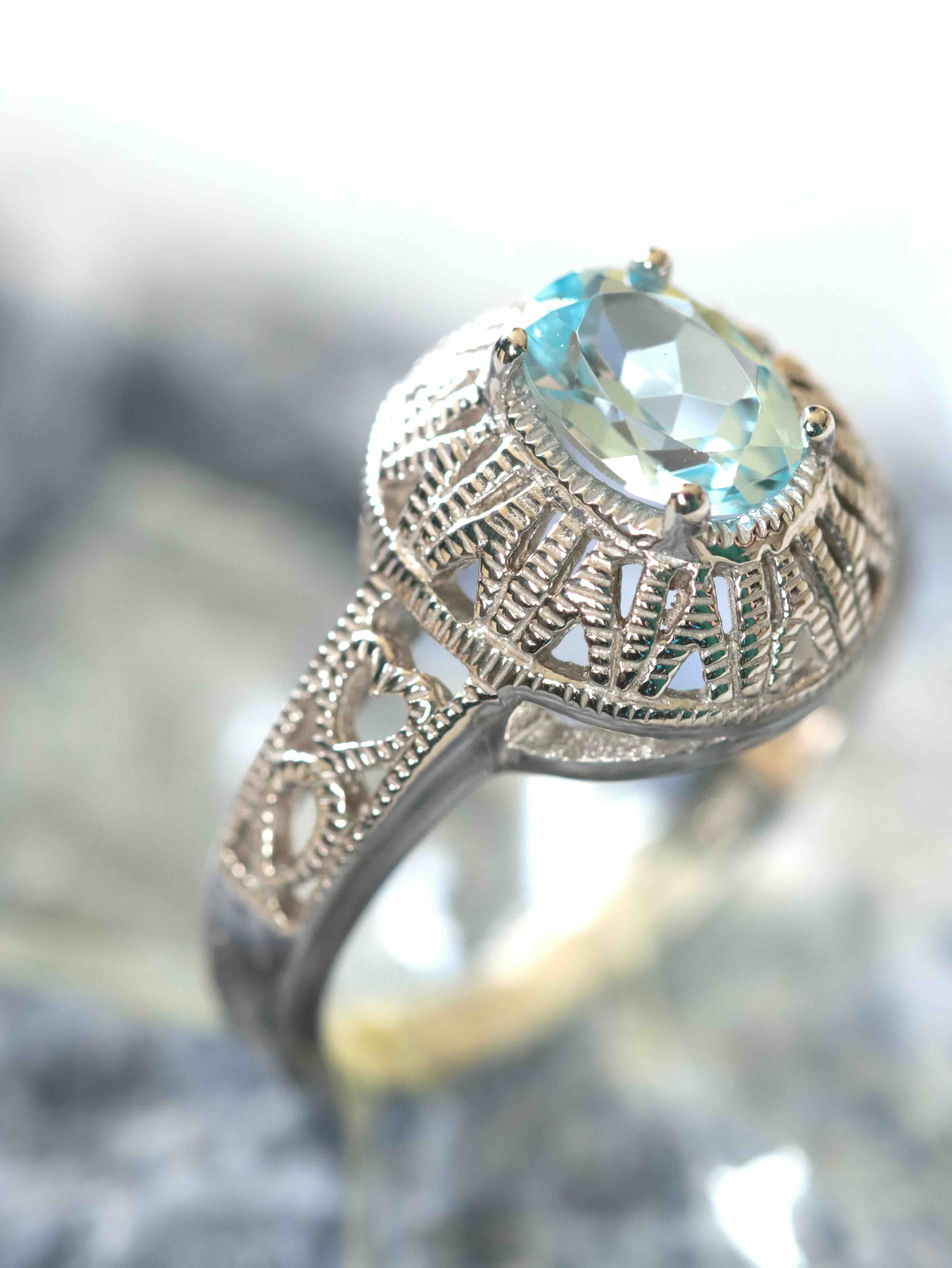 Bague Topaze & Argent 925 𖢻 Retrouver l'inspiration