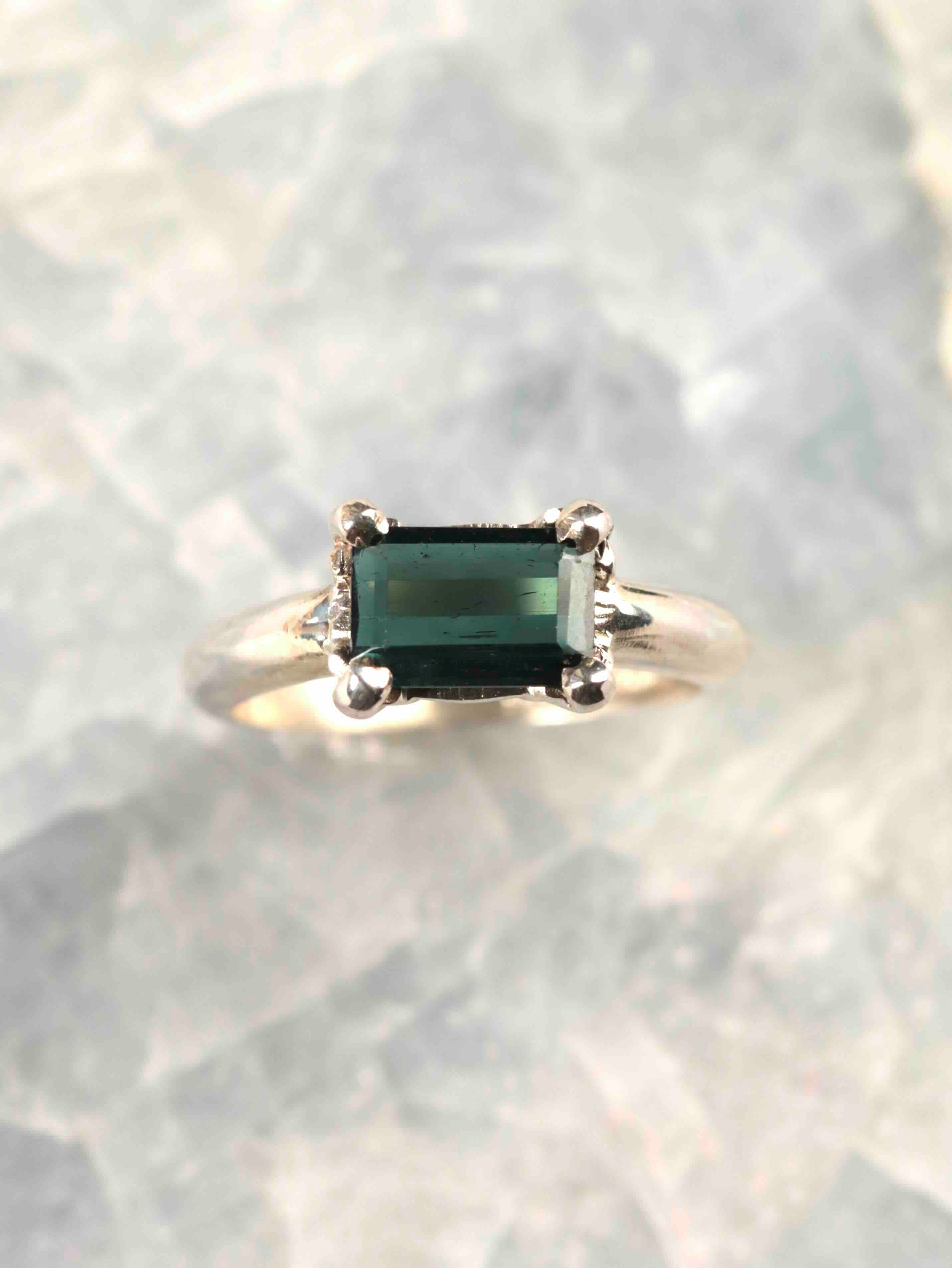 Bague Tourmaline Indigolite & Argent 925 | Intuition & Assurance