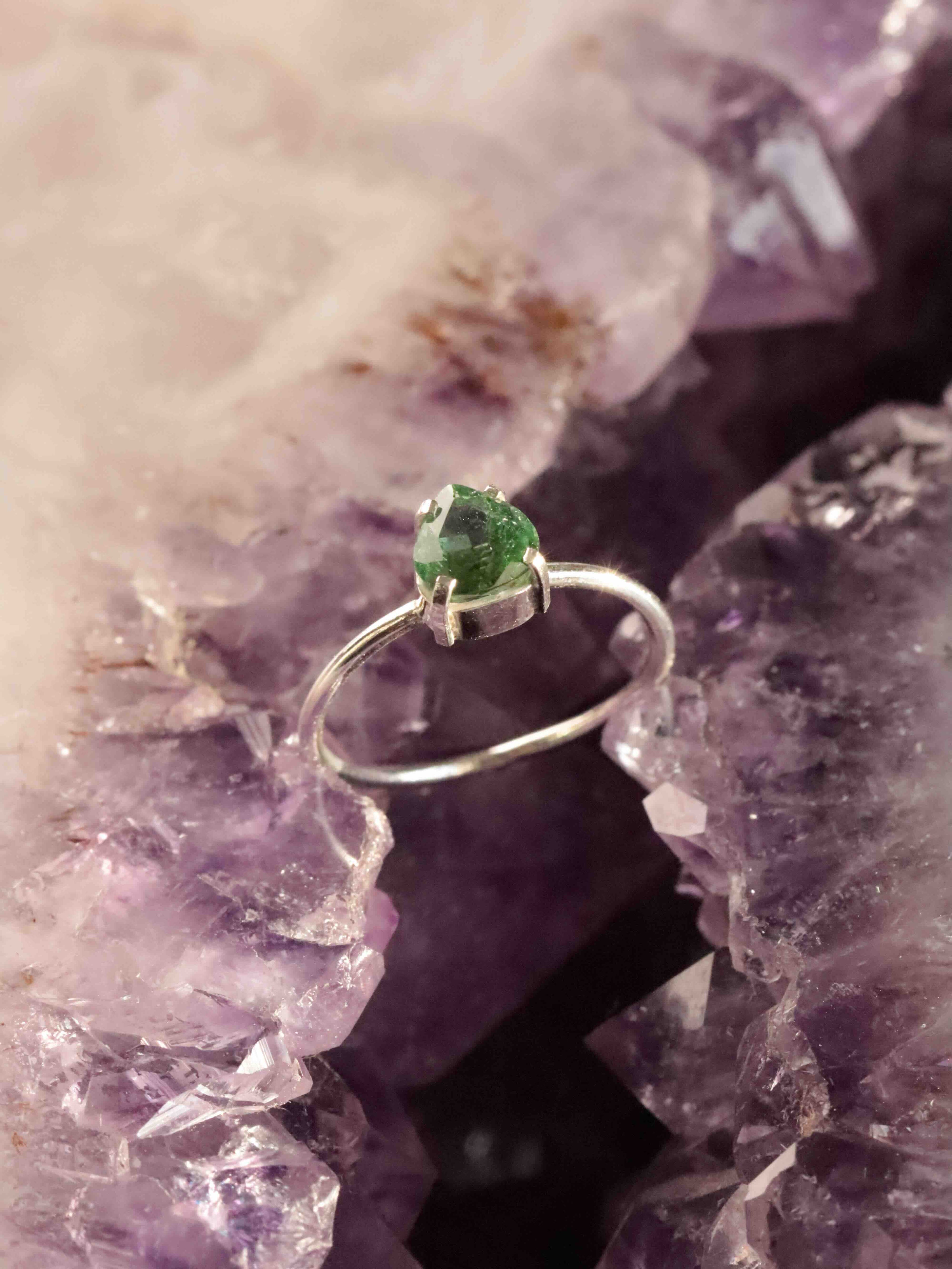 Bague Tourmaline verte & Argent 925 | Sérénité & tonus