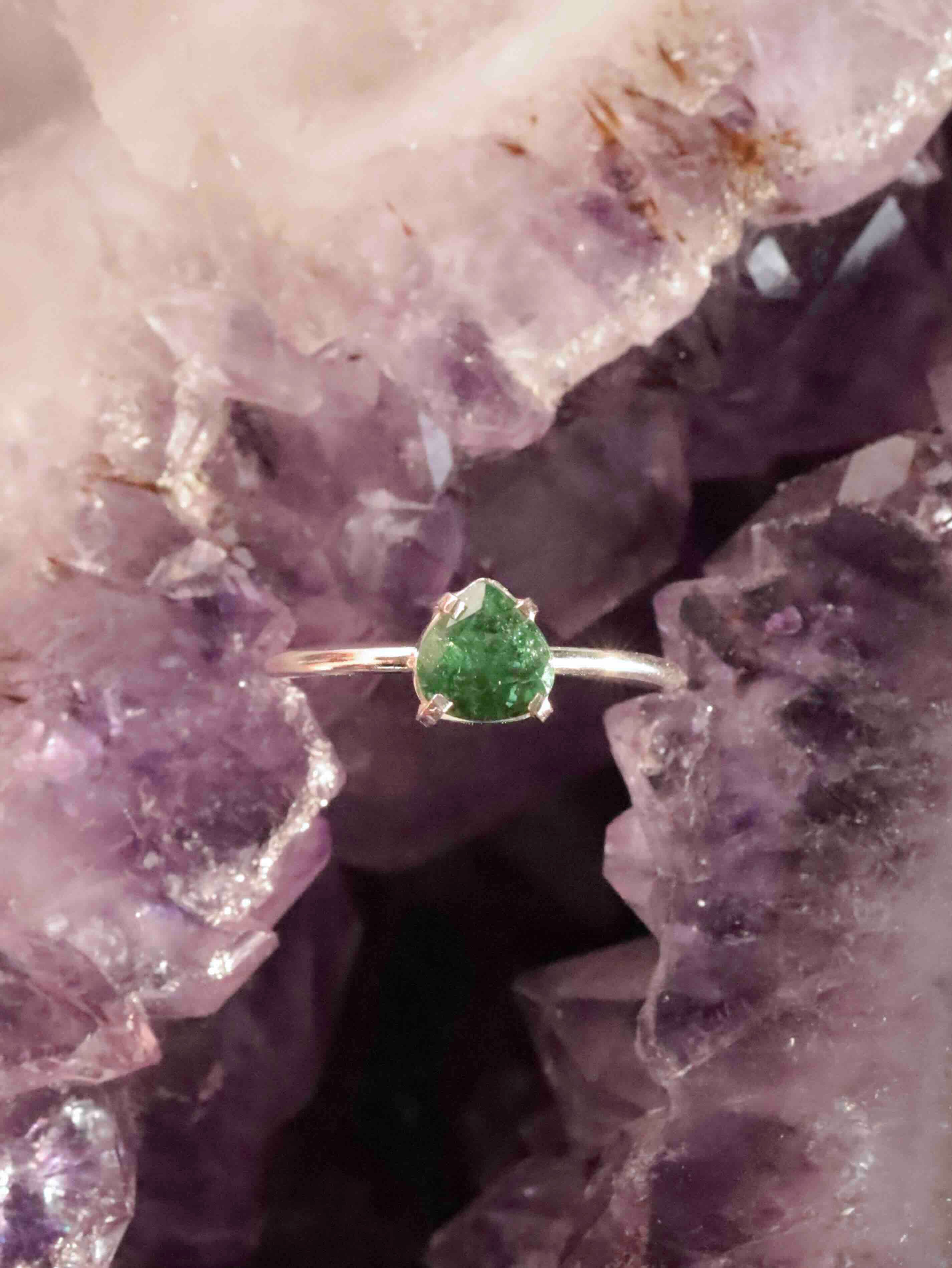 Bague Tourmaline verte & Argent 925 | Sérénité & tonus