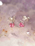 Boucle d'oreille Tourmalines rose & Argent 925 - Pierre pour guérir & pardonner - SOLYA - Bijoux, Cristaux et mineraux en Belgique - Boutique de pierres naturelles et ethiques
