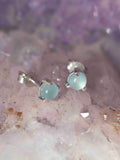 Boucle d'oreille Aigue-Marine du Brésil & Argent 925 - Pierre pour communiquer & être apaisé - SOLYA - Bijoux, Cristaux et mineraux en Belgique - Boutique de pierres naturelles et ethiques