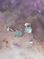 Boucle d'oreille Aigue-Marine du Brésil & Argent 925 - Pierre pour communiquer & être apaisé - SOLYA - Bijoux, Cristaux et mineraux en Belgique - Boutique de pierres naturelles et ethiques