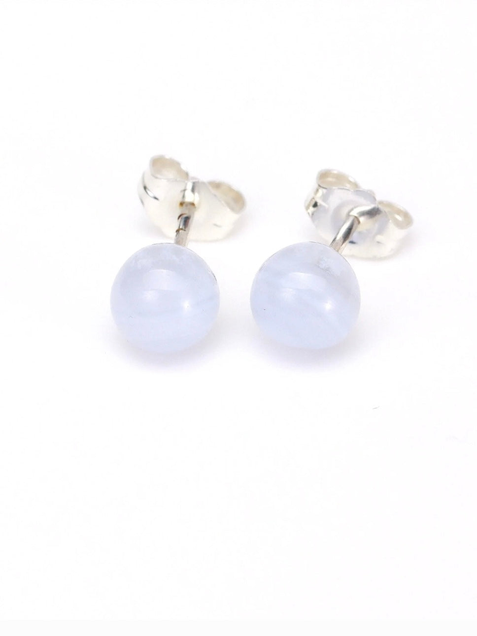 Boucles d'oreilles Calcédoine bleue | Prendre le temps pour soi