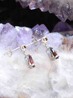 Boucles d'oreilles Grenat du Brésil & Argent 925 - Pierre pour la force & la joie - SOLYA - Bijoux, Cristaux et mineraux en Belgique - Boutique de pierres naturelles et ethiques