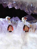 Boucles d'oreilles Grenat du Brésil & Argent 925 - Pierre pour la force & la joie - SOLYA - Bijoux, Cristaux et mineraux en Belgique - Boutique de pierres naturelles et ethiques