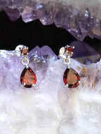 Boucles d'oreilles Grenat du Brésil & Argent 925 - Pierre pour la force & la joie - SOLYA - Bijoux, Cristaux et mineraux en Belgique - Boutique de pierres naturelles et ethiques