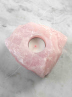 Bougeoir en Quartz rose | Pierre pour l'Amour & la Douceur | SOLYA | Eshop de bijoux, cristaux & minéraux | Magasin de pierres éthiques & naturelles en Belgique