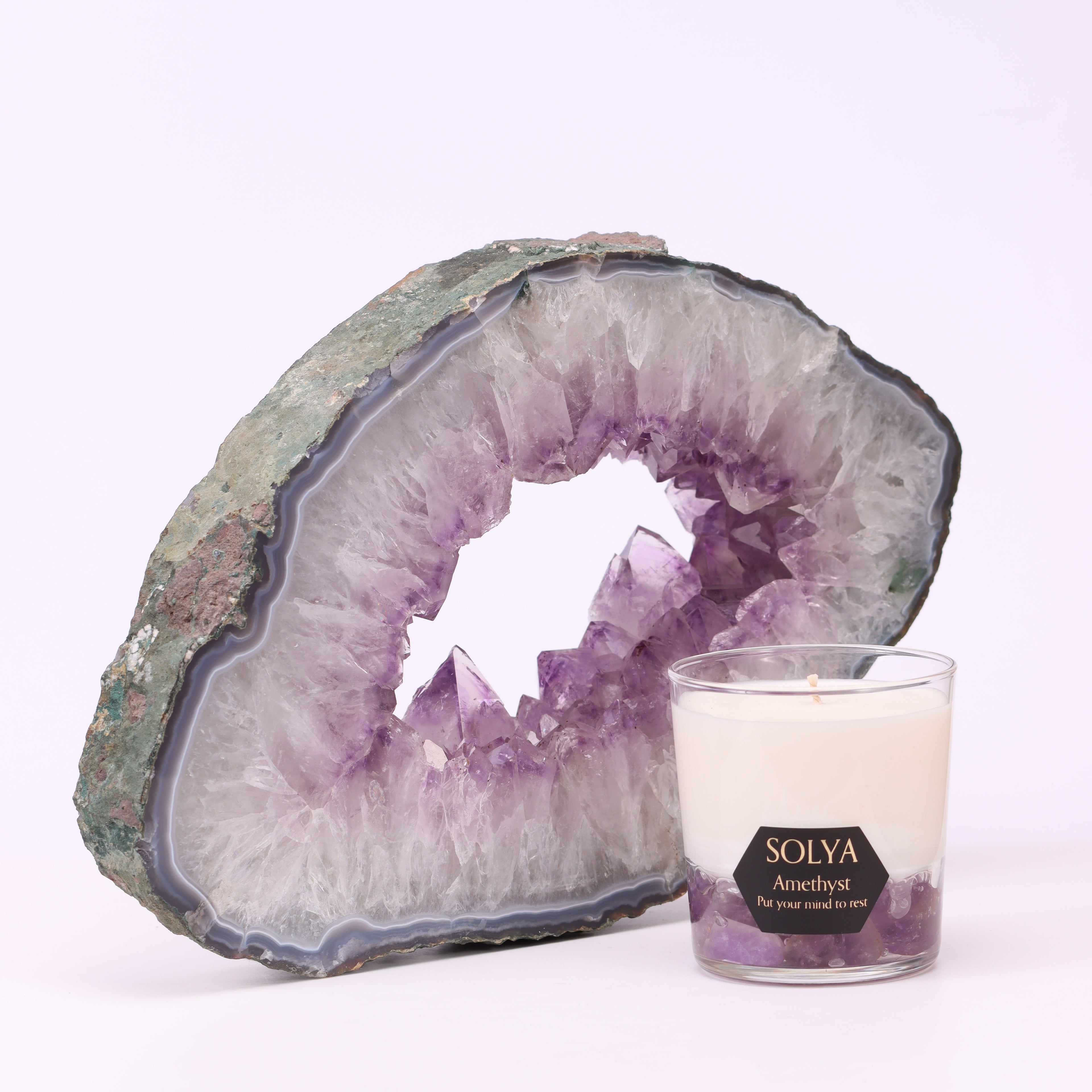 Bougie Améthyste l SOLYA l Bijoux, Cristaux & minéraux en Belgique