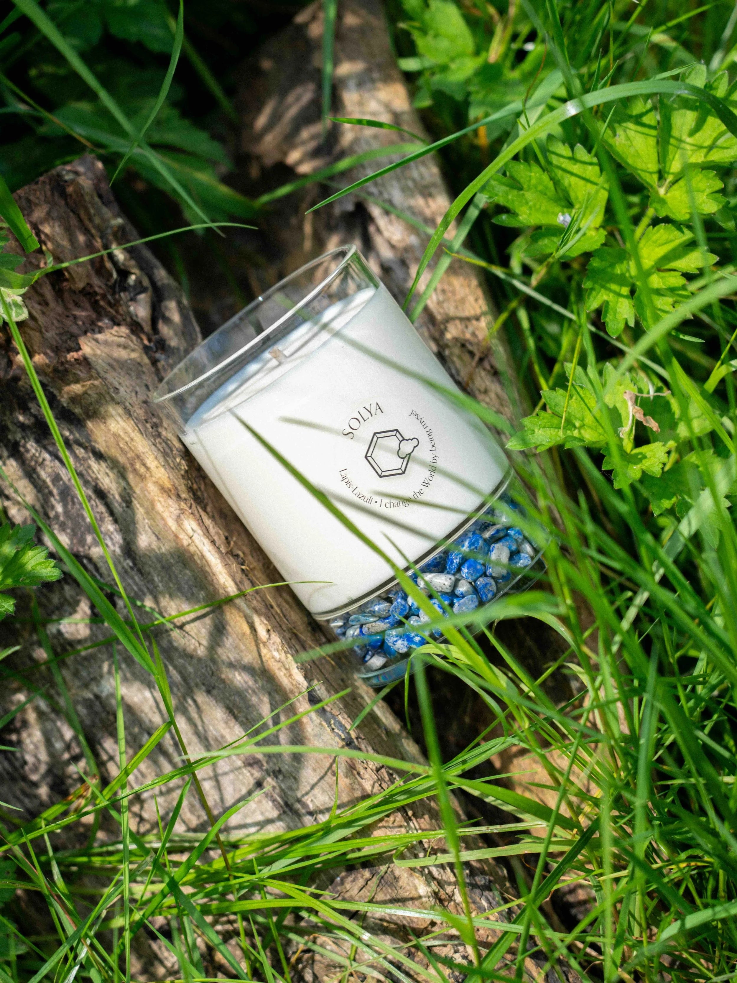 Bougie Lapis-Lazuli | Pierre pour s'affirmer | SOLYA | Pierres ethiques et naturelles en Belgique | Bijoux, cristaux et mineraux