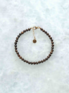 Bracelet en Bronzite avec fermoir en plaqué or, bijou d'intention pour reprendre le contrôle de sa vie – SOLYA