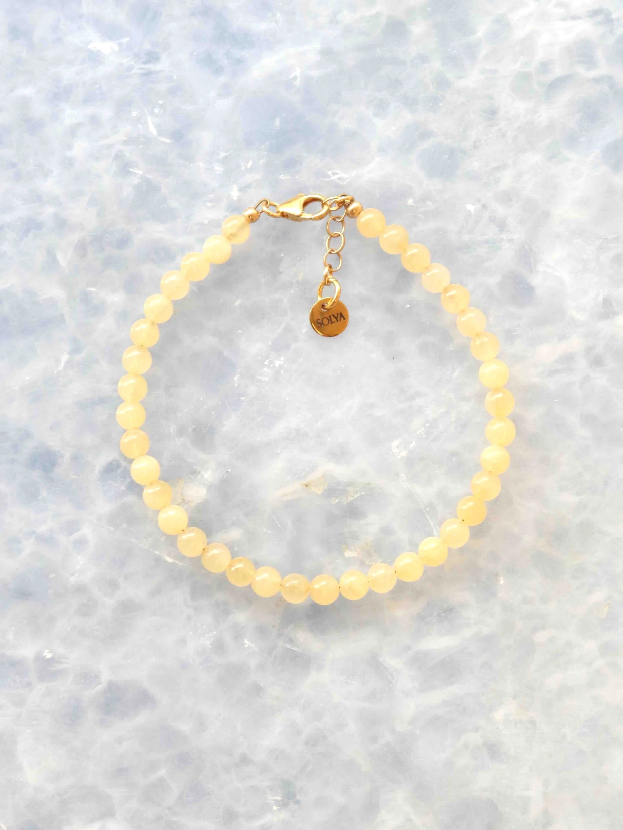 Bracelet Calcite orange | Pierre pour le positivisme et l'abondance | SOLYA | Pierres ethiques et naturelles en Belgique | Bijoux, cristaux et mineraux 