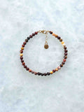 Bracelet en Jaspe Mookaïte avec fermoir en plaqué or, bijou d'intention pour la connaissance et l'acceptation de soi – SOLYA