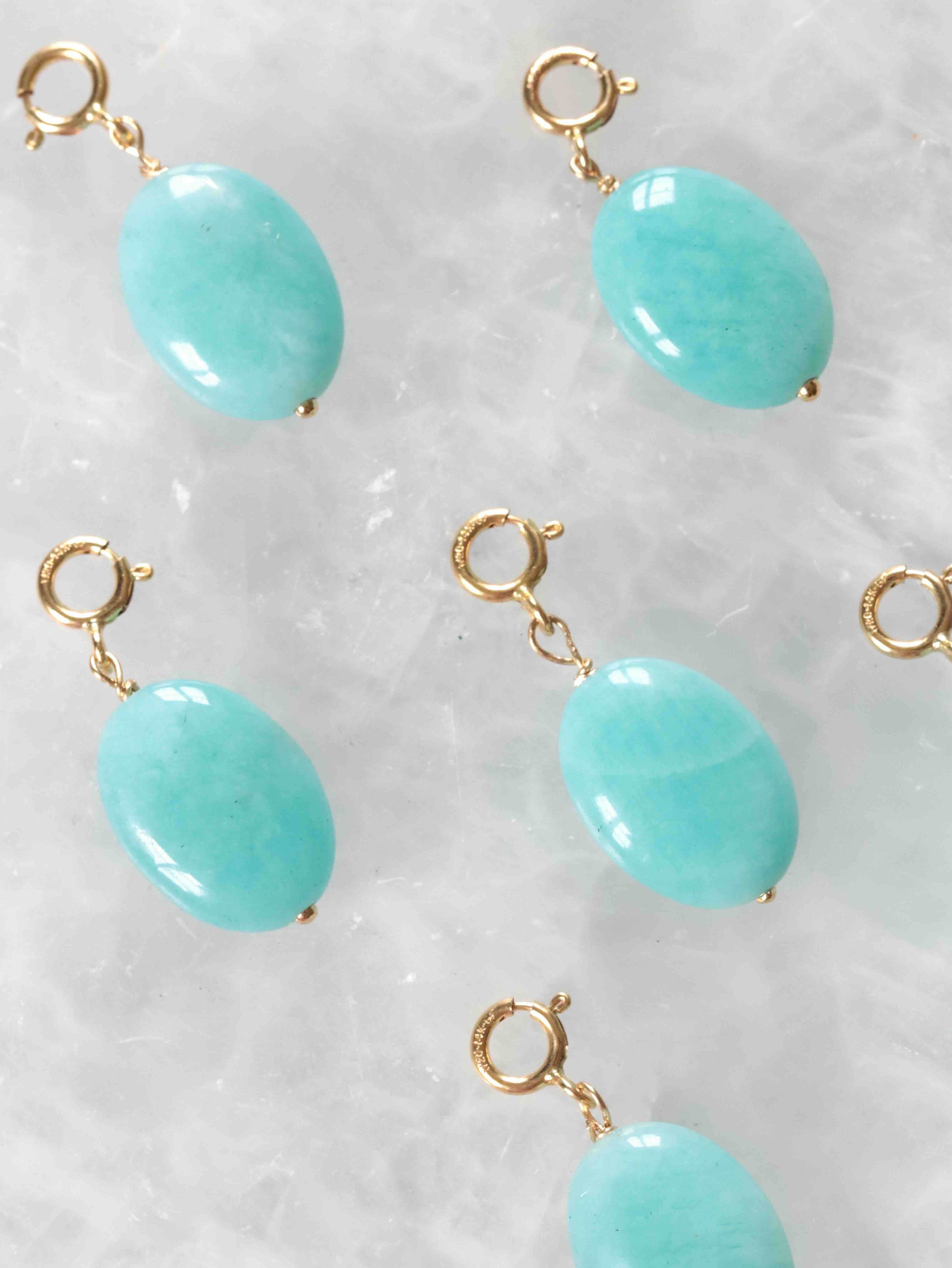 Plusieurs Charms Amazonite Gold-filled 14K à plat — SOLYA Belgique