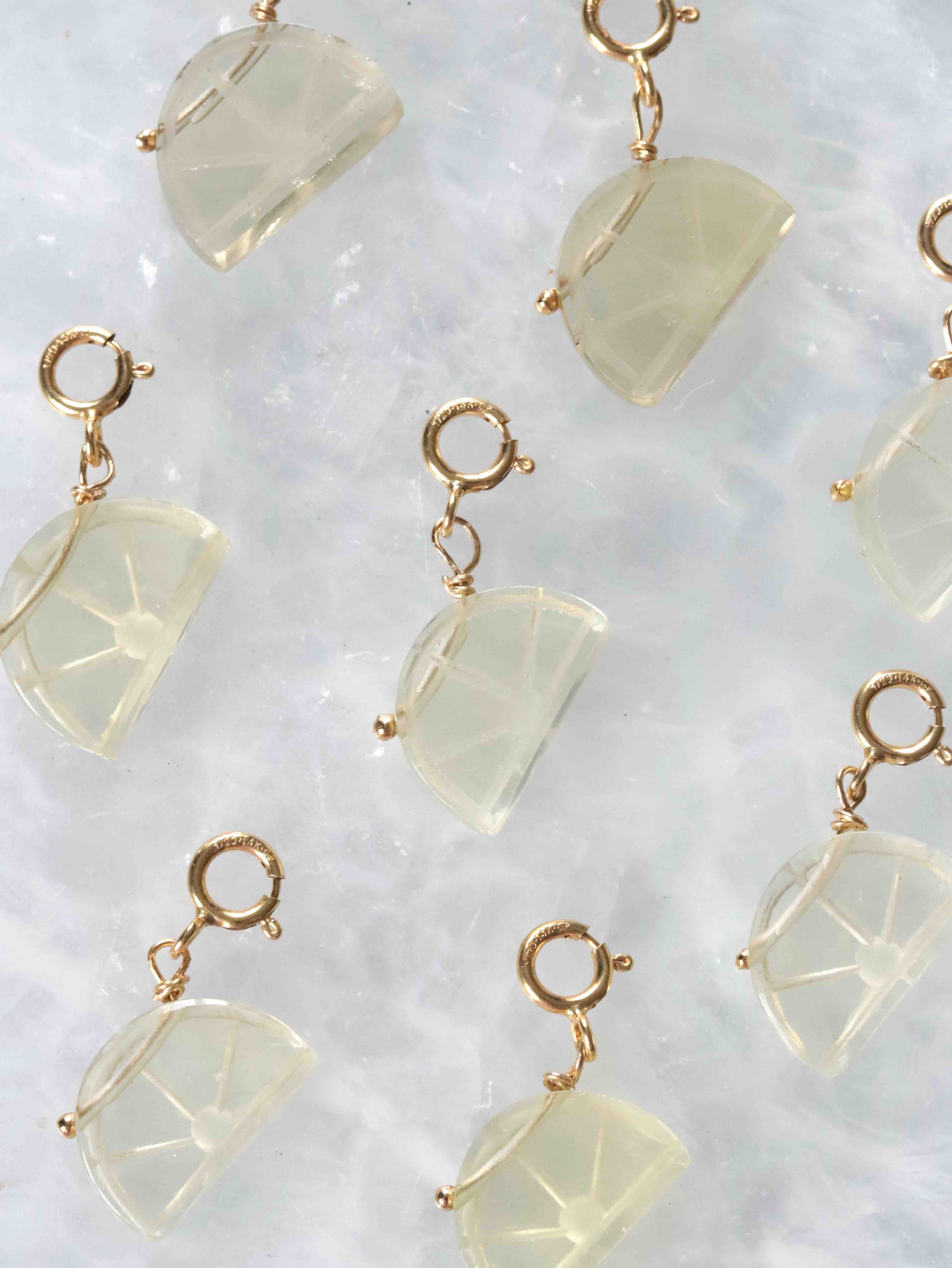Plusieurs Charms Citrine Citron Gold-filled 14K à plat — SOLYA Belgique