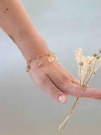 Charms Citrine Citron portés sur un bracelet Gold-filled 14K — SOLYA