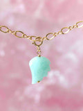 Charm aile en Amazonite et Gold-filled 14K SOLYA — pierre du second souffle et de la bienveillance