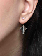 Charm cerf-volant Cristal de Roche porté en boucle d'oreille — SOLYA