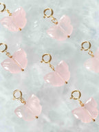 Plusieurs Charms papillon Quartz rose Gold-filled 14K à plat — SOLYA Belgique