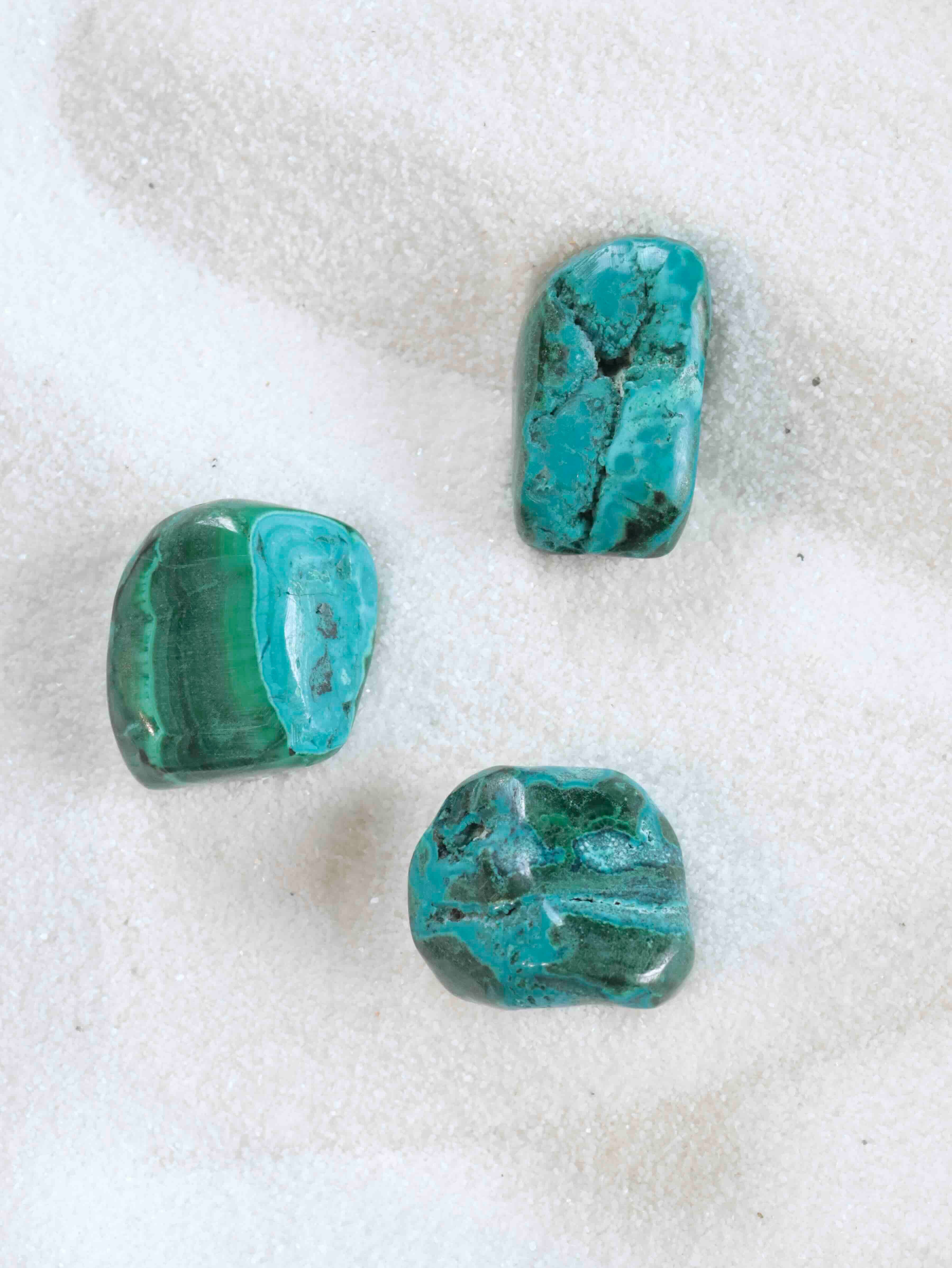Chrysocolle-Malachite | Pierre pour l'apaisement, le voyage et la plannification | SOLYA | Bijoux, cristaux et mineraux en Belgique | Pierre ethique et naturelles