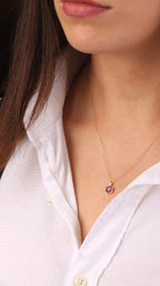Collier hexagone en Améthyste & Or 18 ct | Pierre pour se détendre & se reconnecter | SOLYA | Boutique belge de pierres, bijoux, cristaux et minéraux | Ethique & Traçable