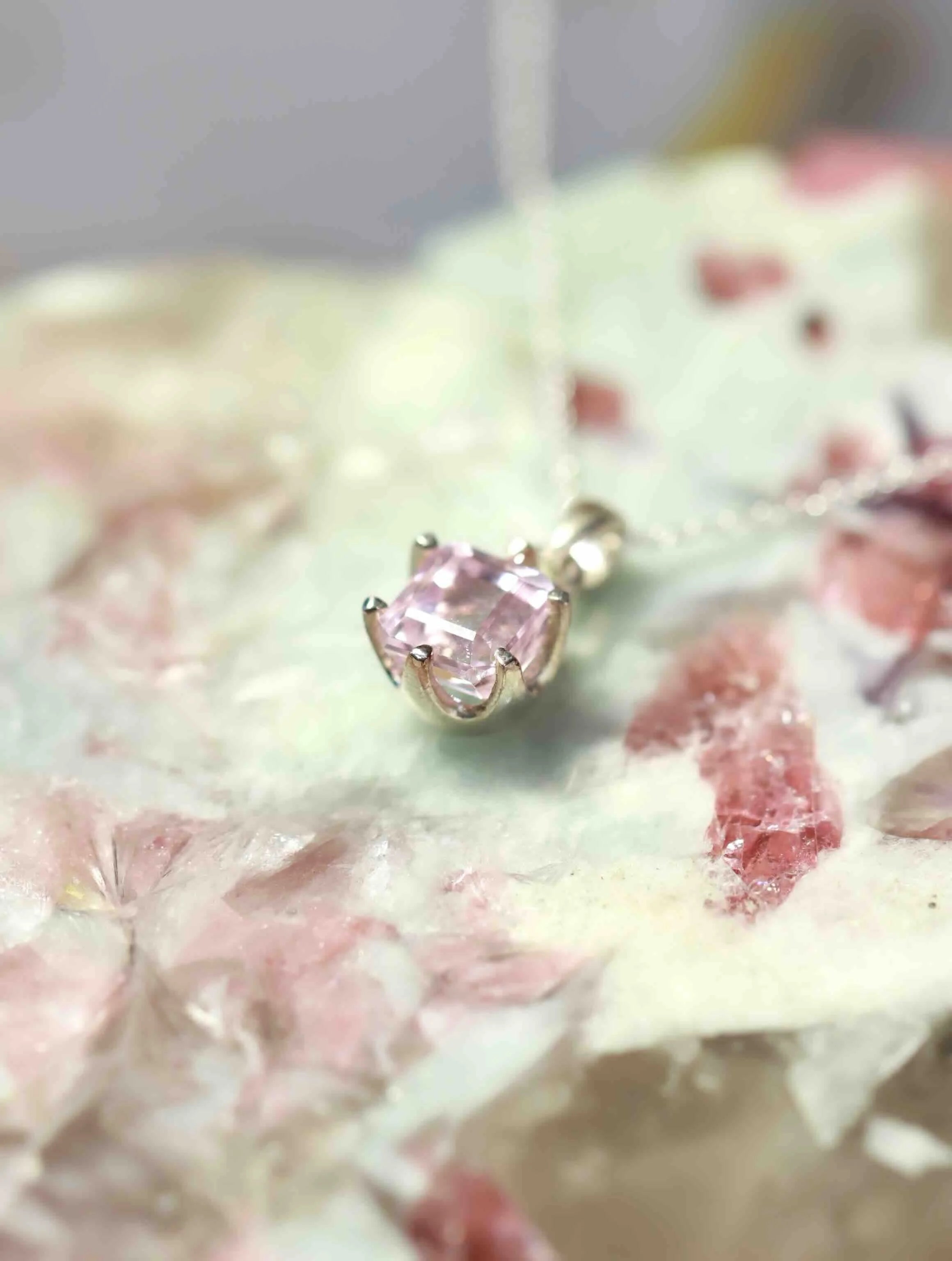 Pendentif Kunzite & Argent 925 | Vaincre ses peurs & son chagrin