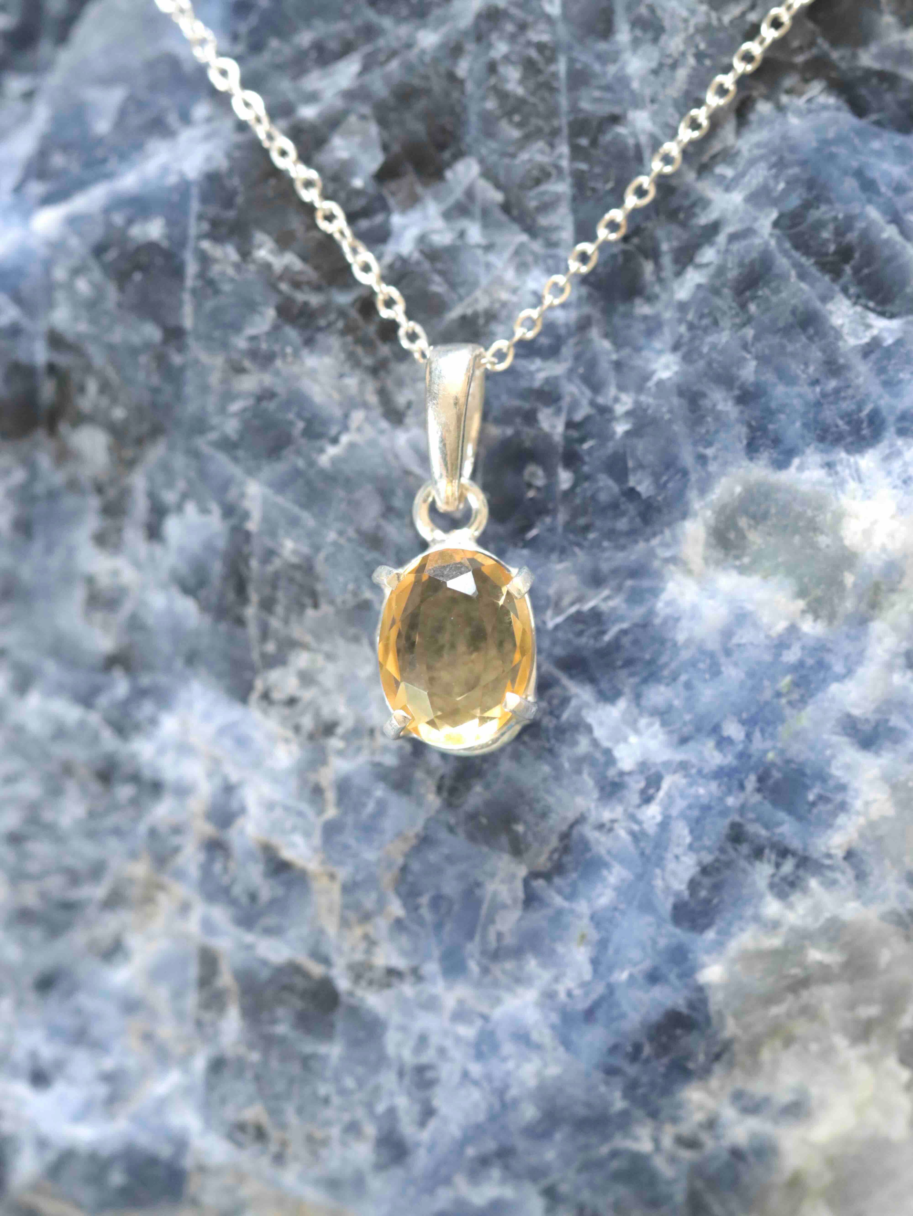 Pendentif Citrine & Argent 925 𖢻 Joie