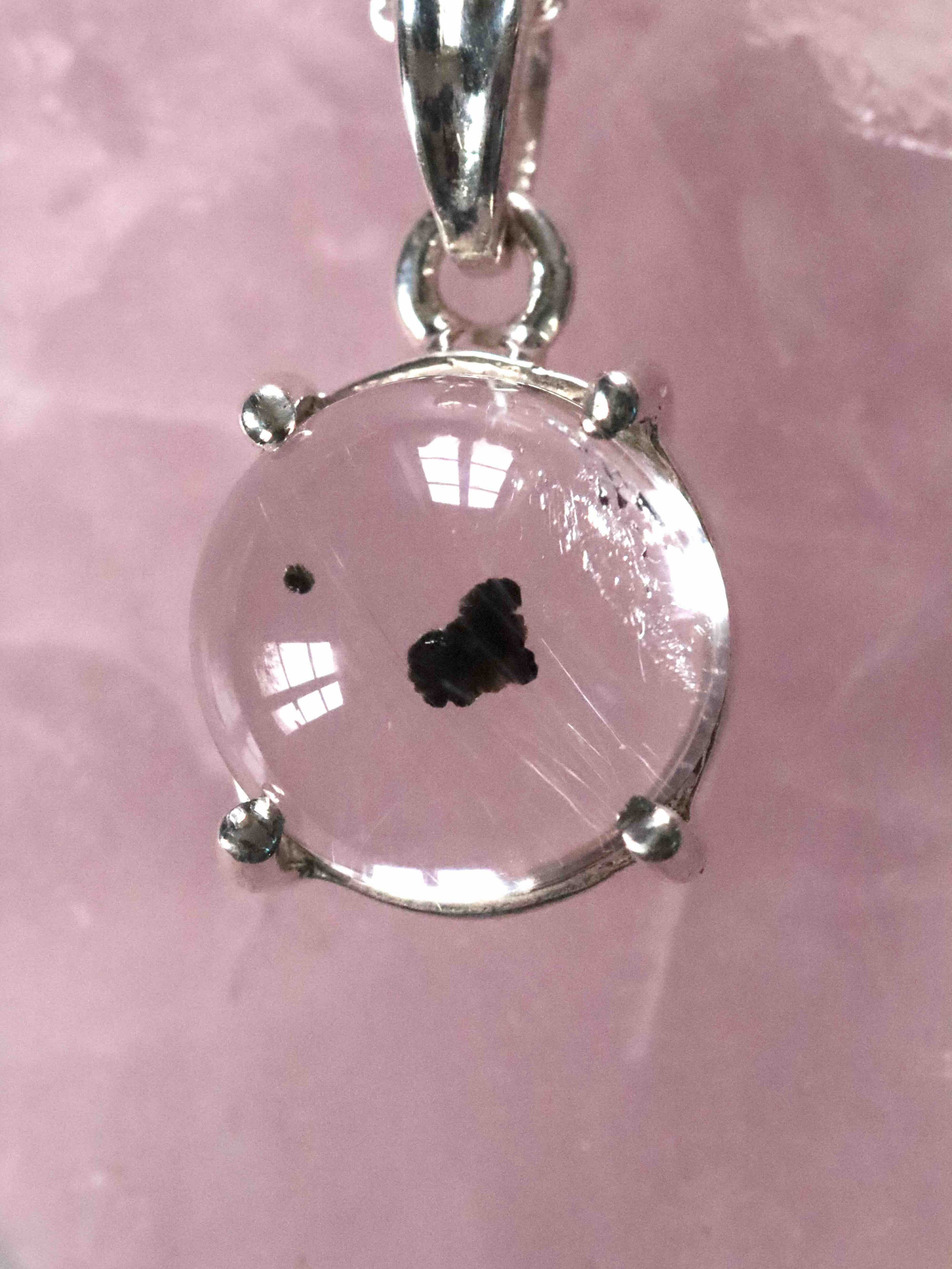 Pendentif Quartz à Chlorite et Argent 925 | Pierre pour l'inspiration & l'harmonie | SOLYA | Bijoux, Cristaux et mineraux en Belgique | Boutique de pierres naturelles et ethiques