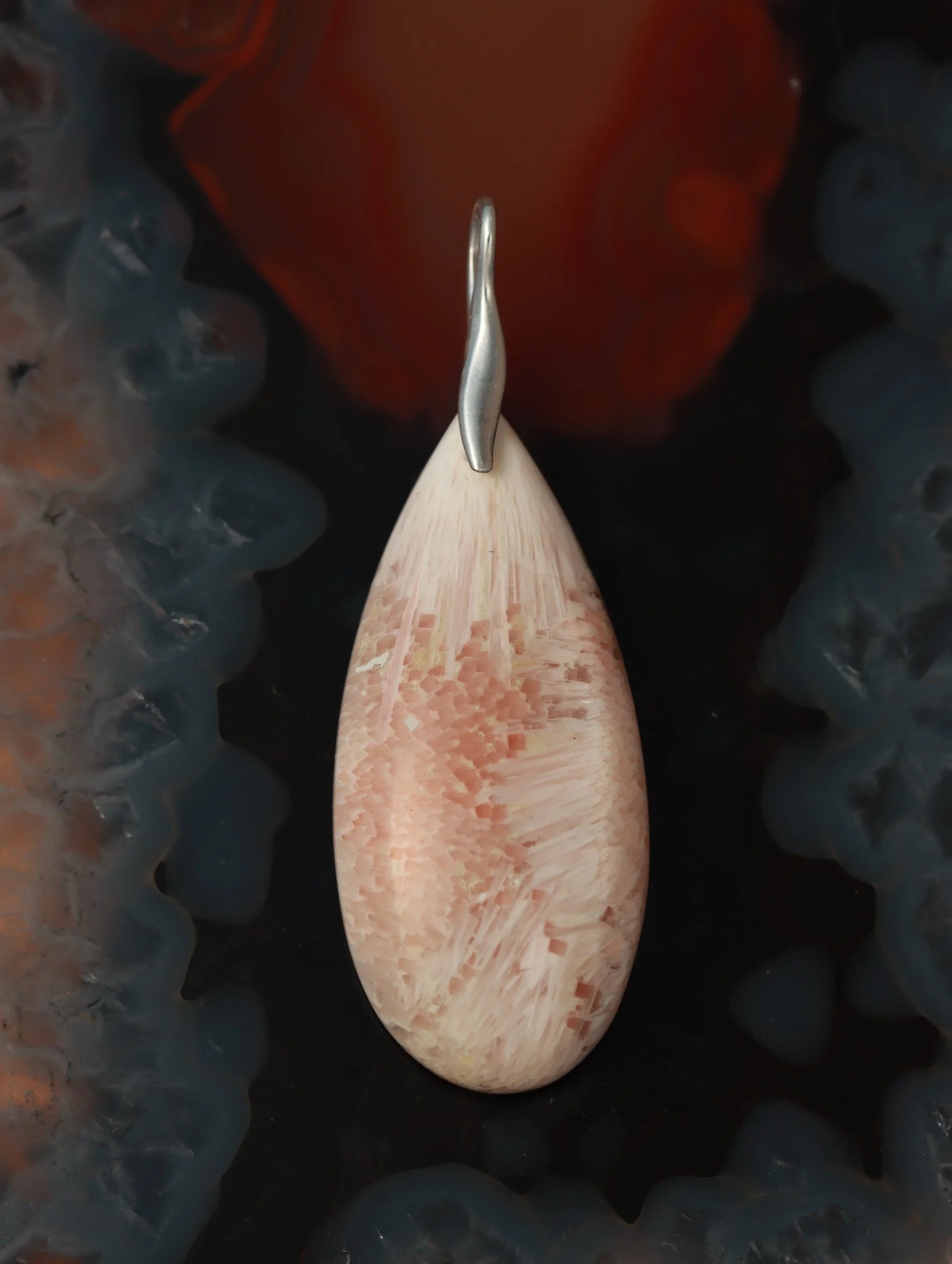 Pendentif Scolécite & Argent 925 | Pierre pour la paix intérieure & l'accomplissement | SOLYA | Bijoux, pierres, cristaux & minéraux en Belgique | Ethique et naturelles