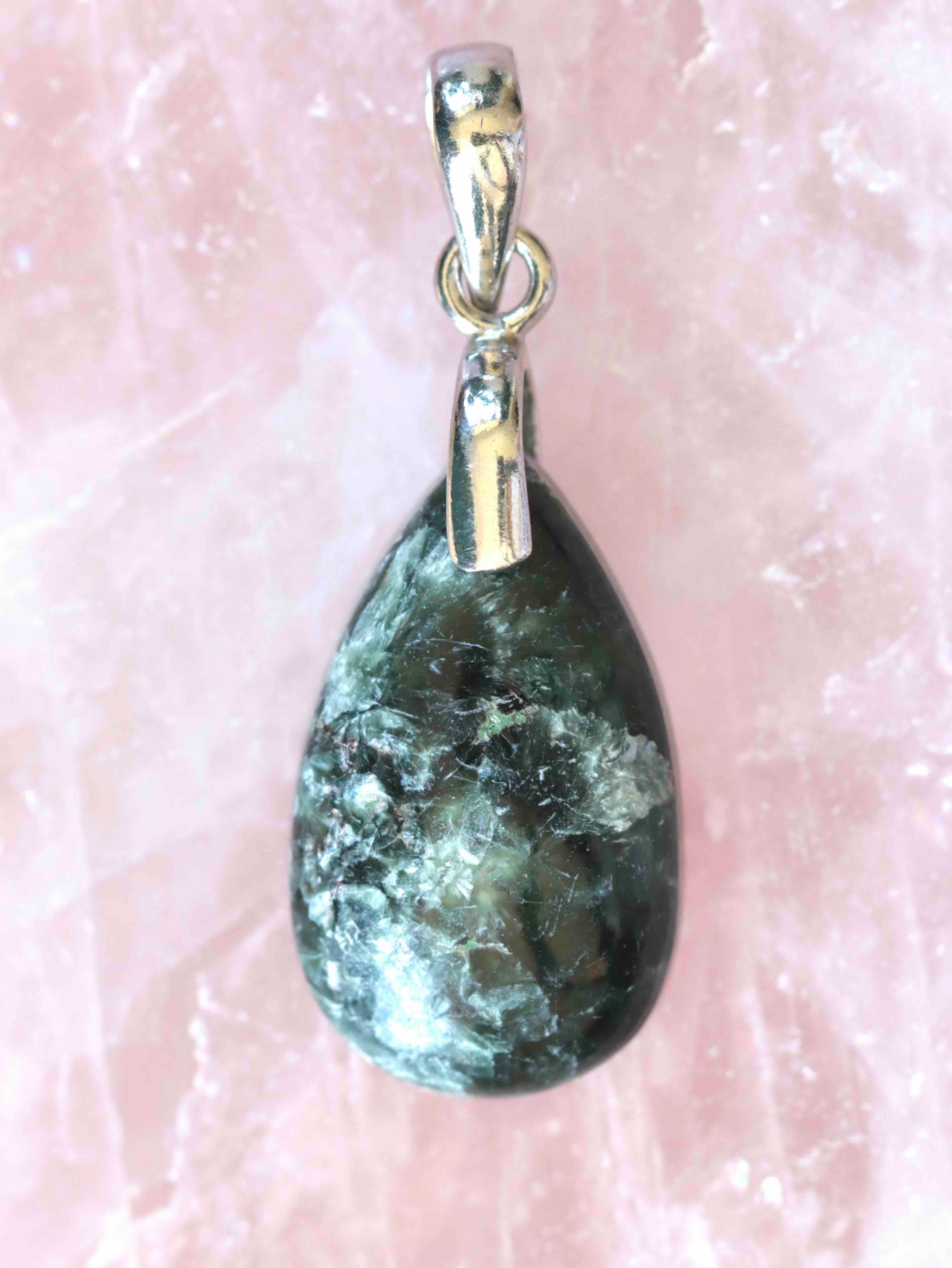 Pendentif Séraphinite Argent 925 – Pierre pour renouveler les énergies – SOLYA Belgique