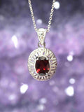 Pendentif vintage Grenat & Argent 925 - Pierre pour la force & la joie - SOLYA - Bijoux, Cristaux et mineraux en Belgique - Boutique de pierres naturelles et ethiques