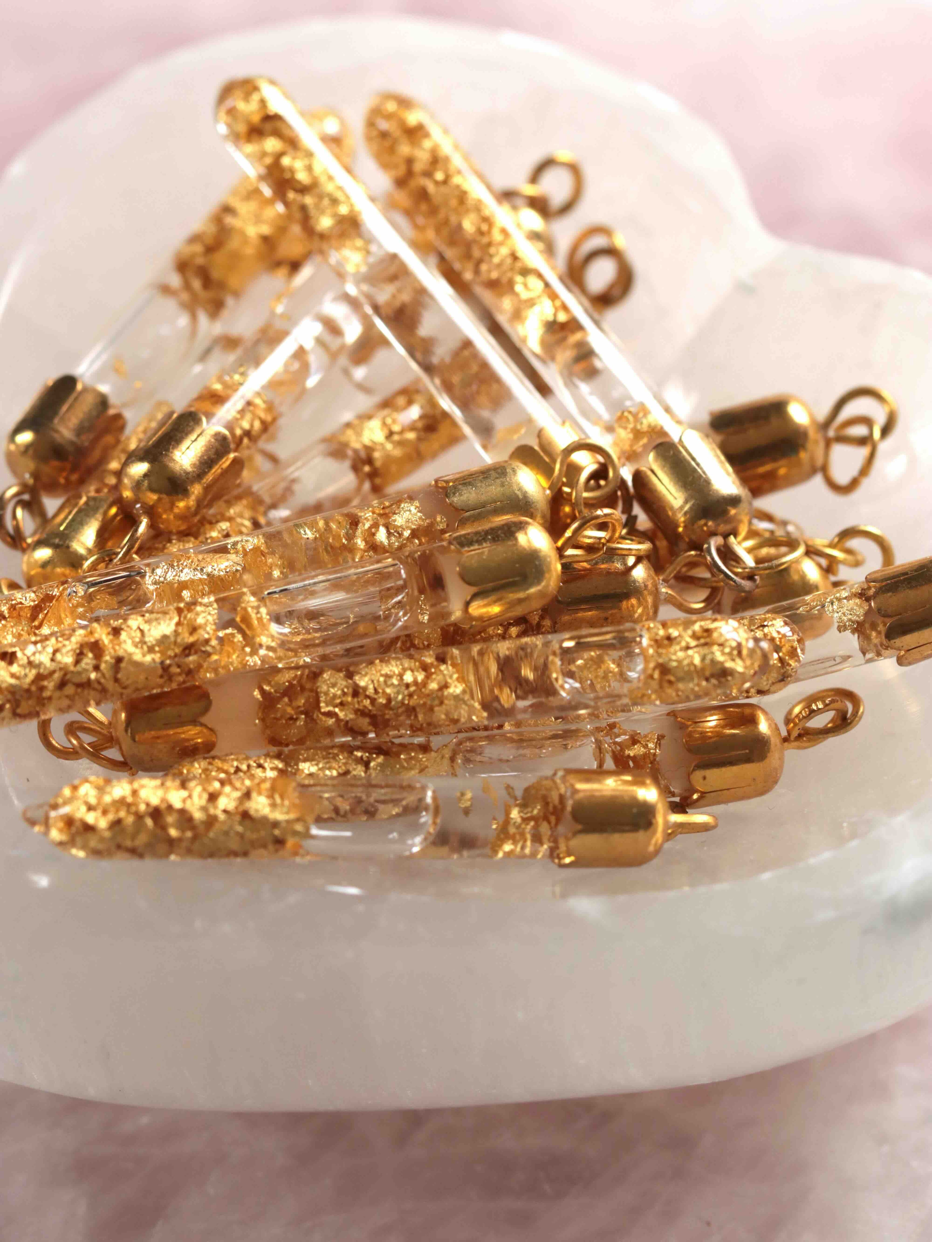 Petite fiole Or 24ct- Pierre pour l'abondance - Boutique de bijoux, cristaux et mineraux en Belgique