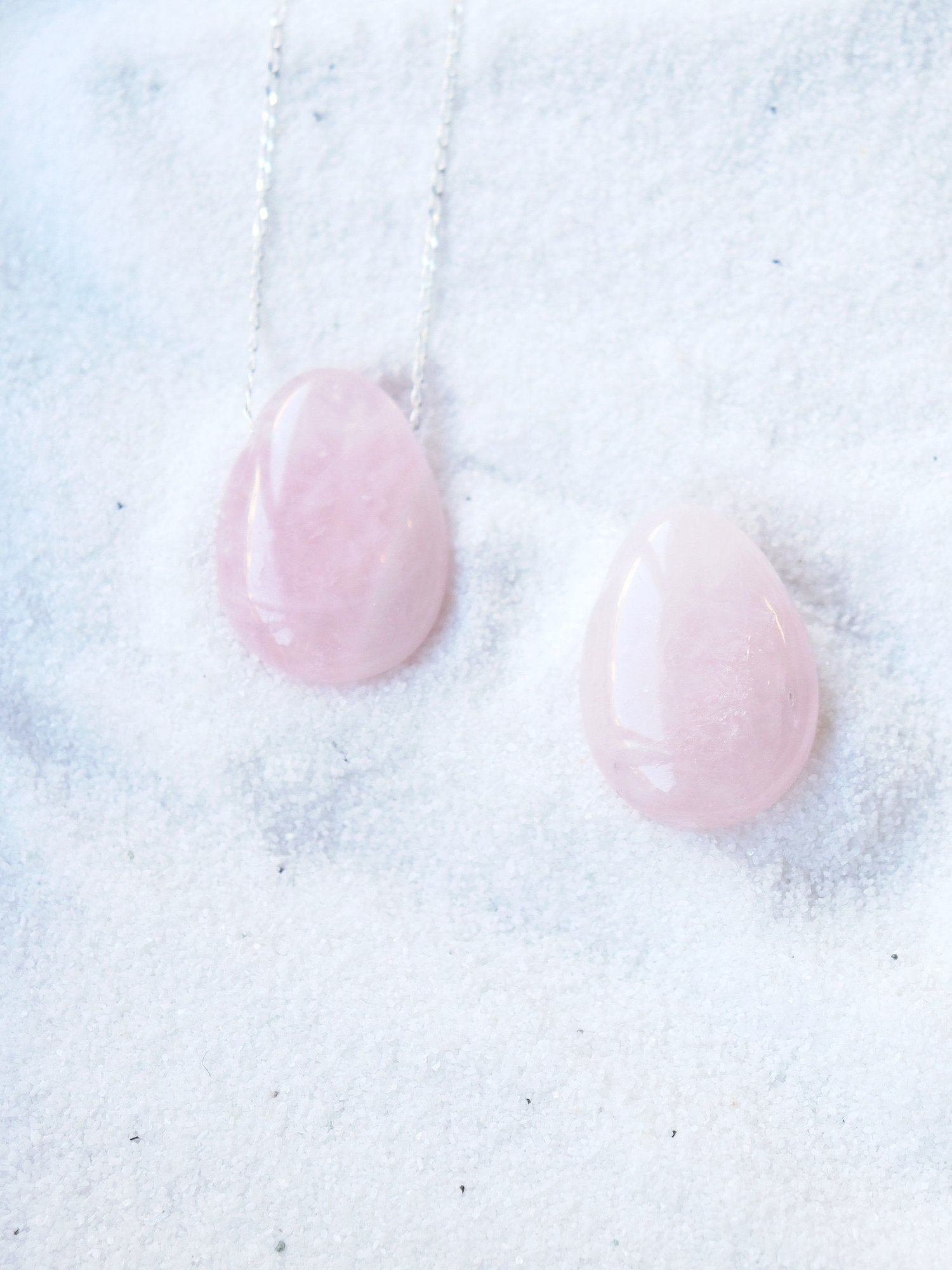 Gemme percée Quartz rose 𖢻 Amour & Douceur