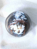 Sphère en Agate orque naturelle de Madagascar pour rétablir l'harmonie, quartz microcristallin aux motifs noir et blanc façonné à la main – SOLYA, boutique de cristaux en Belgique